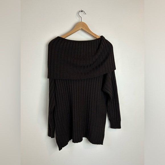 Vintage Chocolate Brown Cowl Neck Sweater - Picture 5 of 7